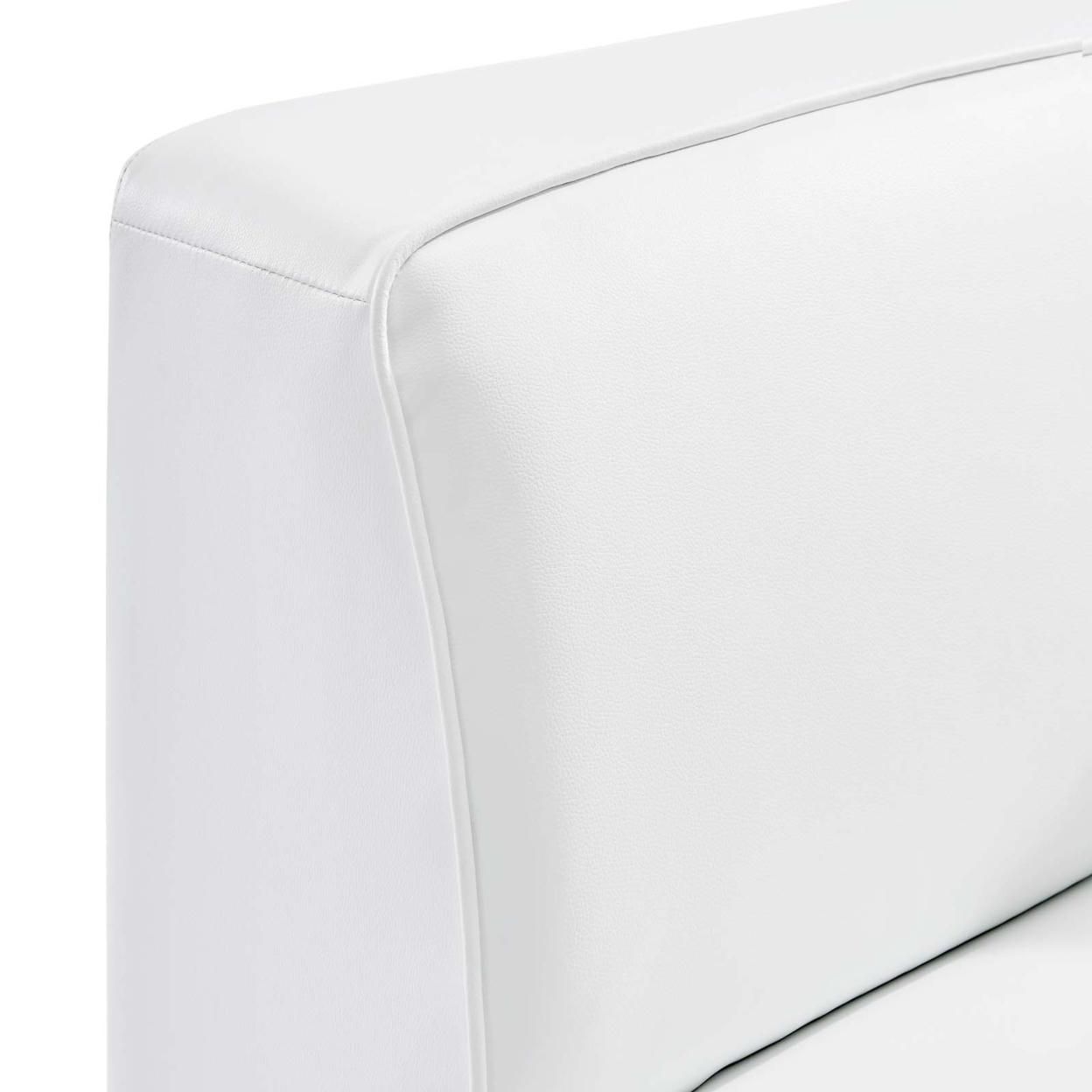 Mingle Vegan Leather Corner Chair, White