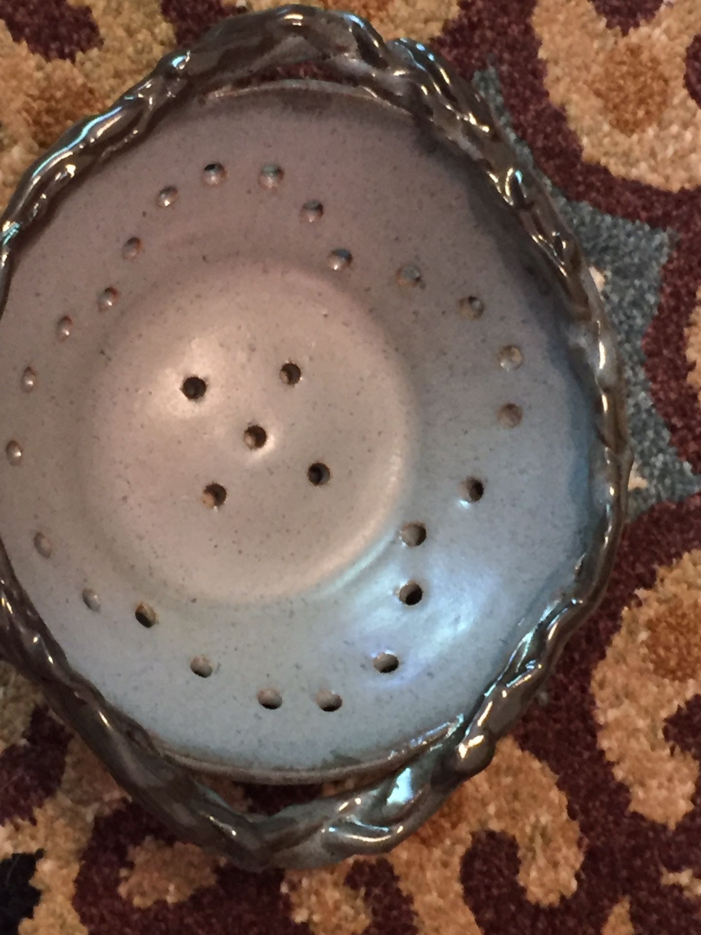 Glazed Clay Strainer/ Colander