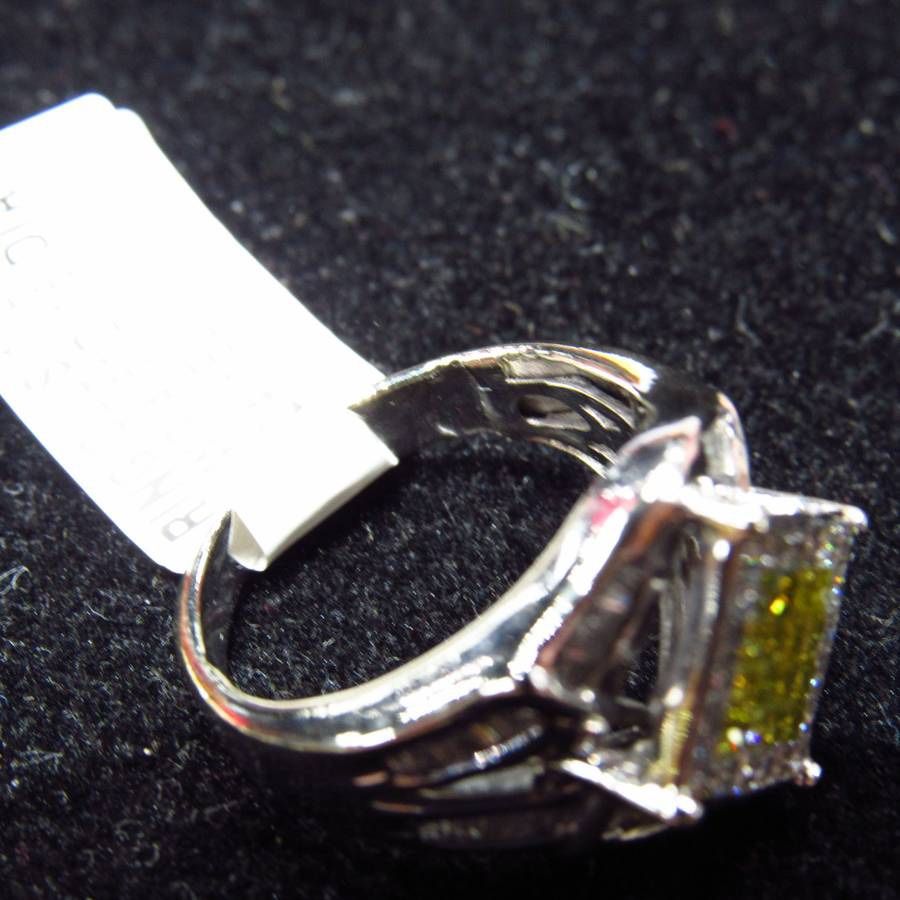 1.20ctw Princess Cut Diamond Cluster Statement Ring 14k White Gold Size 6