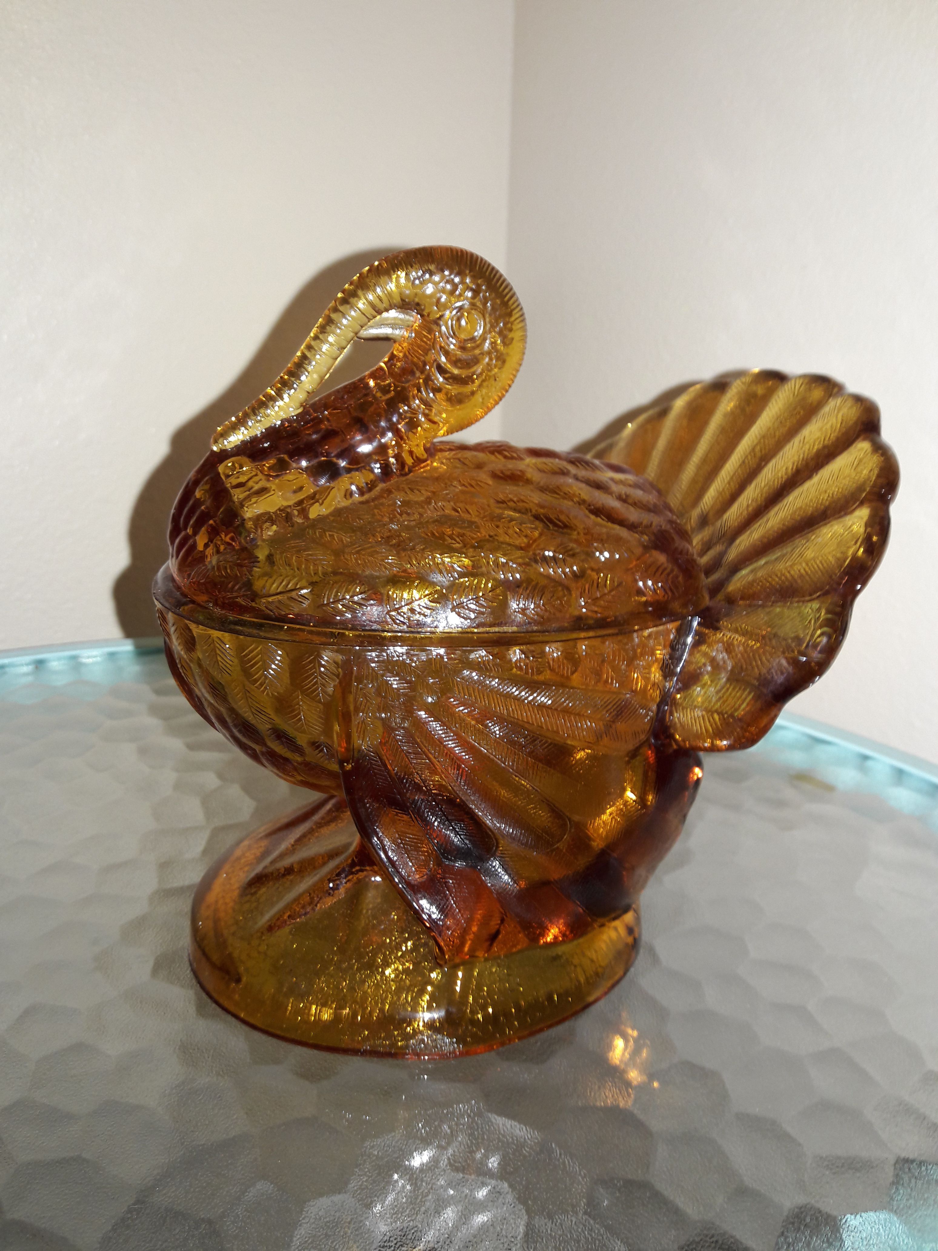 Antique L.E. Smith amber glass turkey dish for Sale in American Fork, UT -  OfferUp