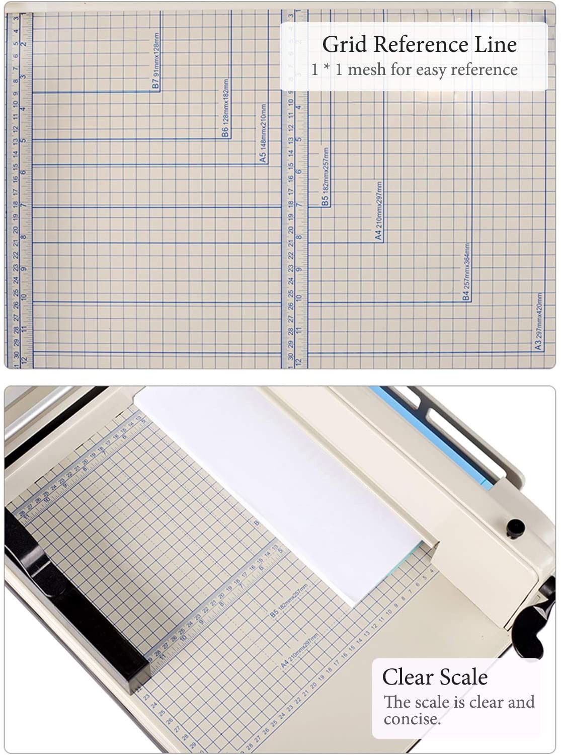 CGOLDENWALL 12" YG 858-A4 Heavy Duty Industrial Guillotine 200 Sheet Normal Paper Cutter for A4,B5,A5,B6,B7 Paper