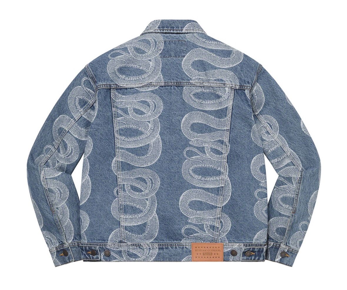 Supreme Hysteric Glamour Snake Denim Trucker Jacket