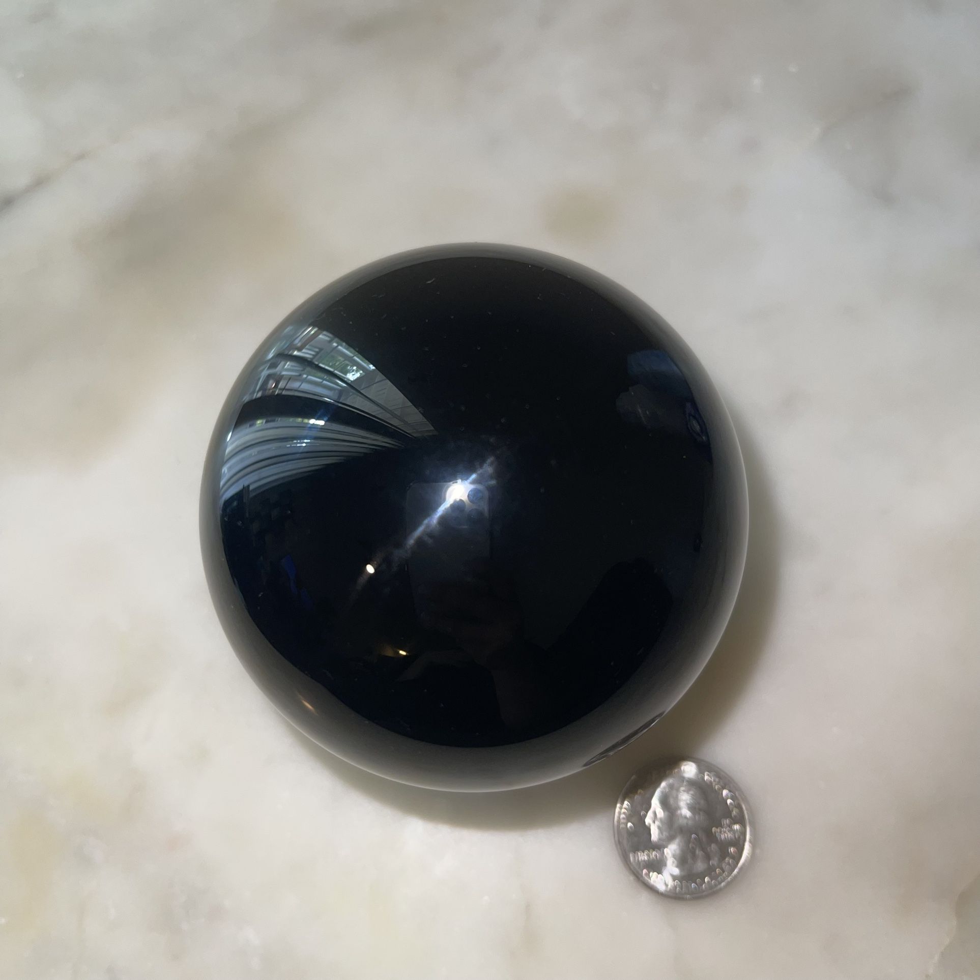 Large Black Obsidian Sphere 