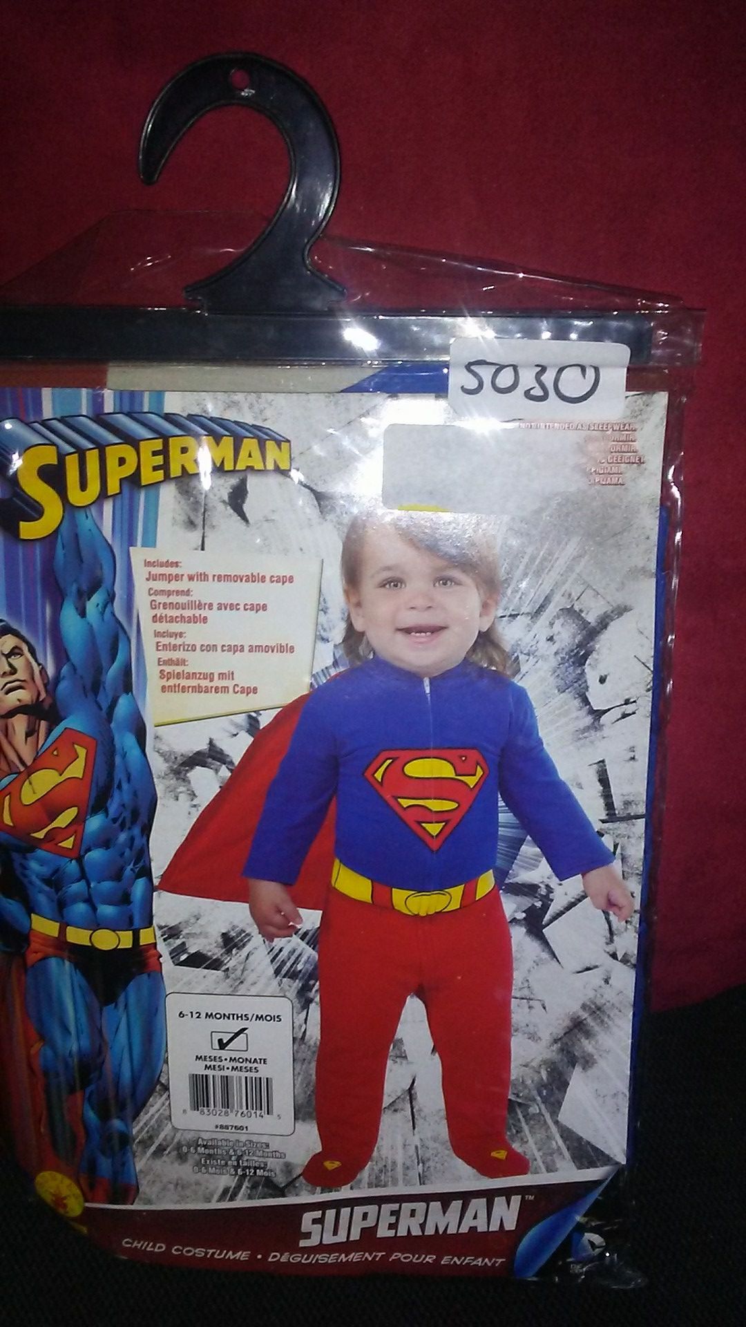 Superman costume child size 6 to 12 months