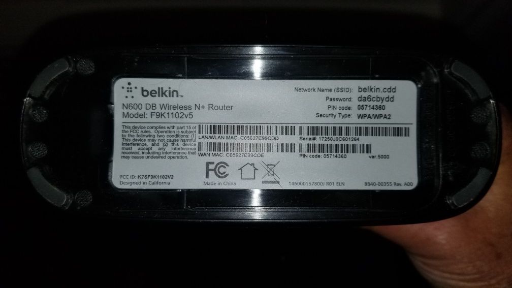 Belkin N600 dual band wireless N wifi router
