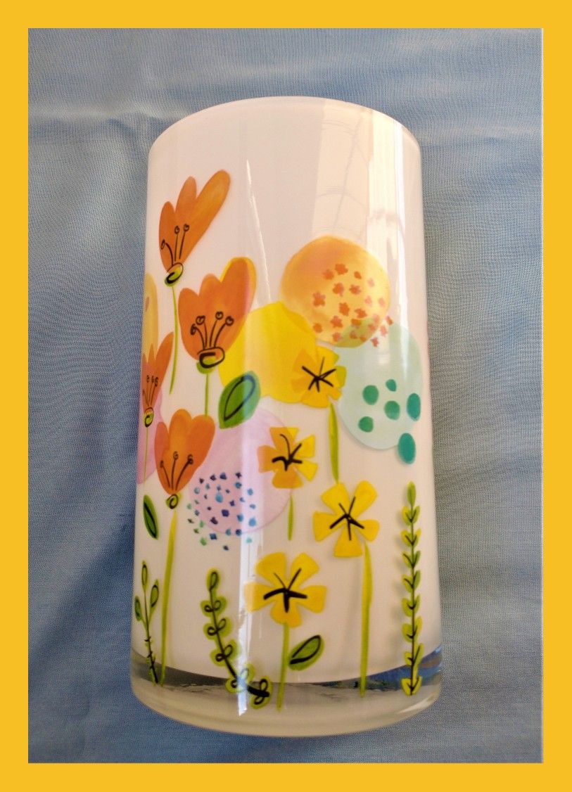 Floral vase with Flowers 8.25” tall x 4.25 “ diameter Pro Flower C01-