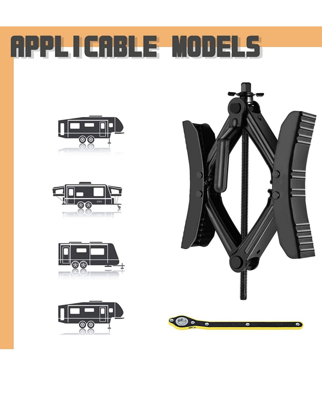 Wankic Camper Wheel Chock X Shaped RV Chocks Stabilizer for Travel Trailer,Anti-Move Tire Wheel Chock with Accessories-Pair