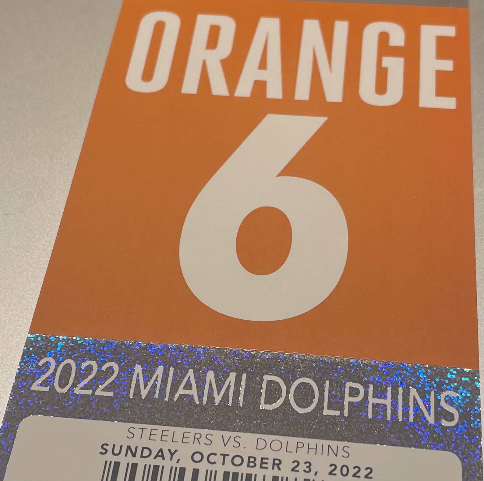 Orange lot Parking pass Miami dolphins V. Pittsburgh Steelers $200