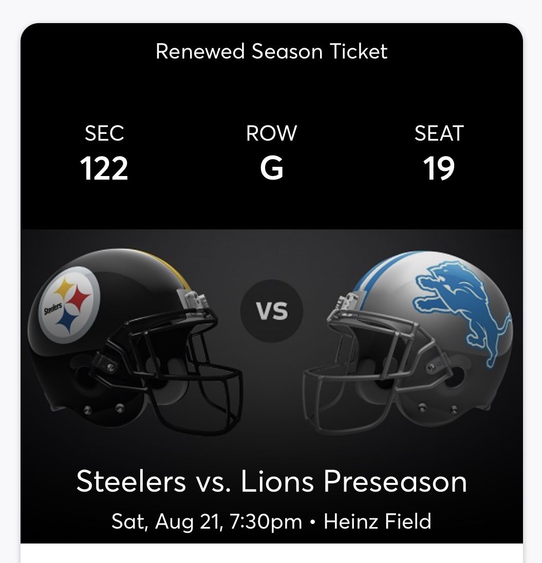 Steelers versus Lions preseason game