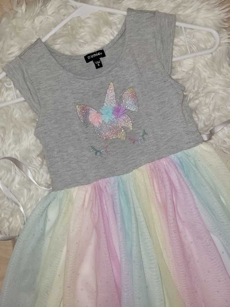 Unicorn Dress, 6T, $14