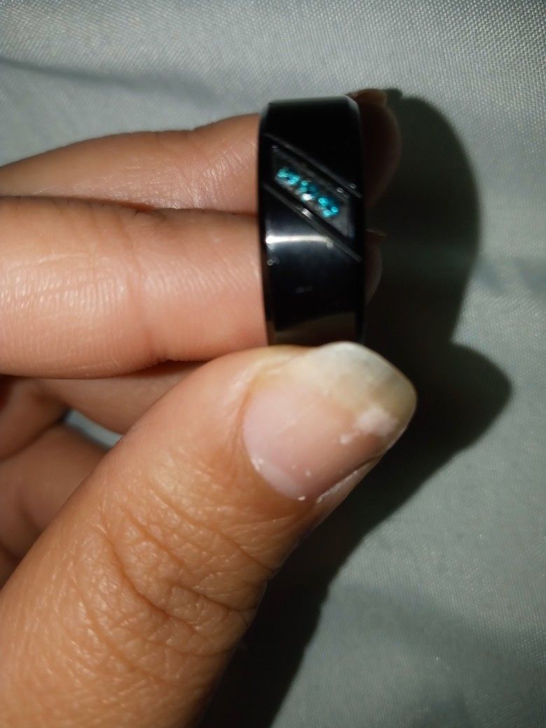 Men's Blue Diamond Wedding Band