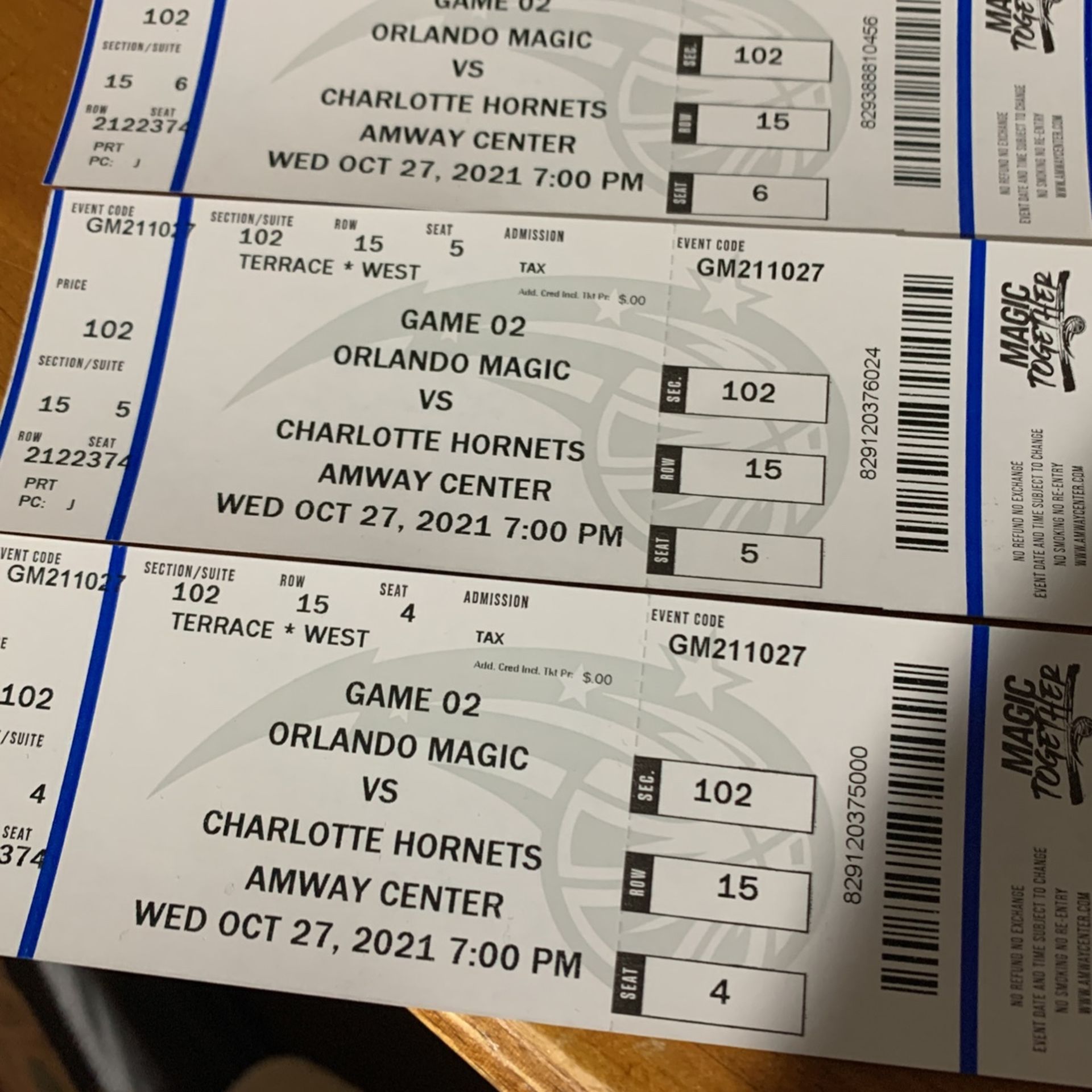 3 Orlando Vs Hornets Tickets