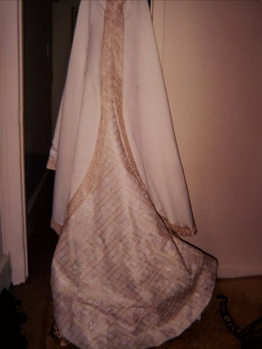 Gorgeous Beige And Gold Wedding Dress