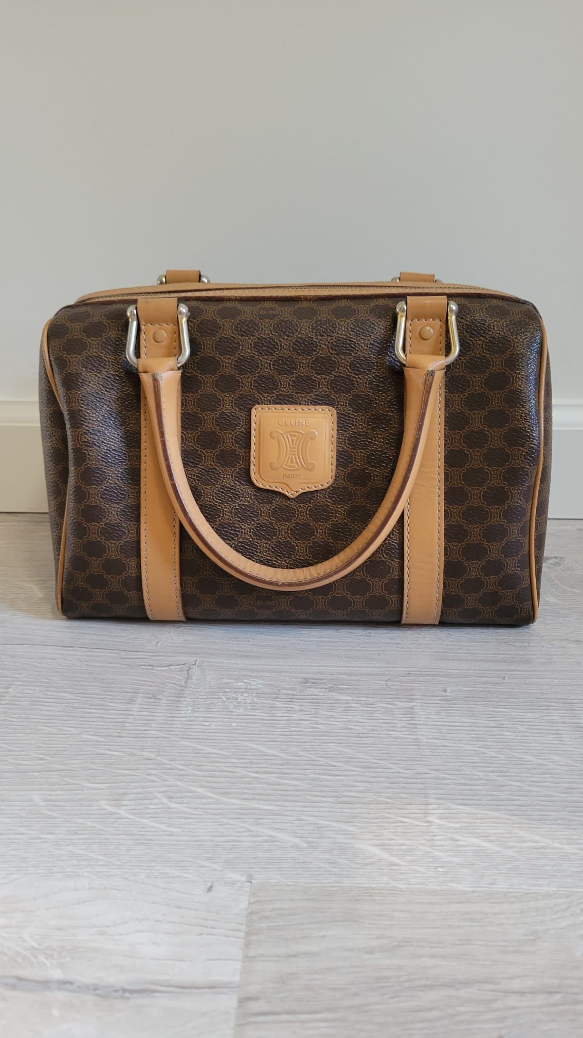 Celine Vintage Macadam Boston Bag