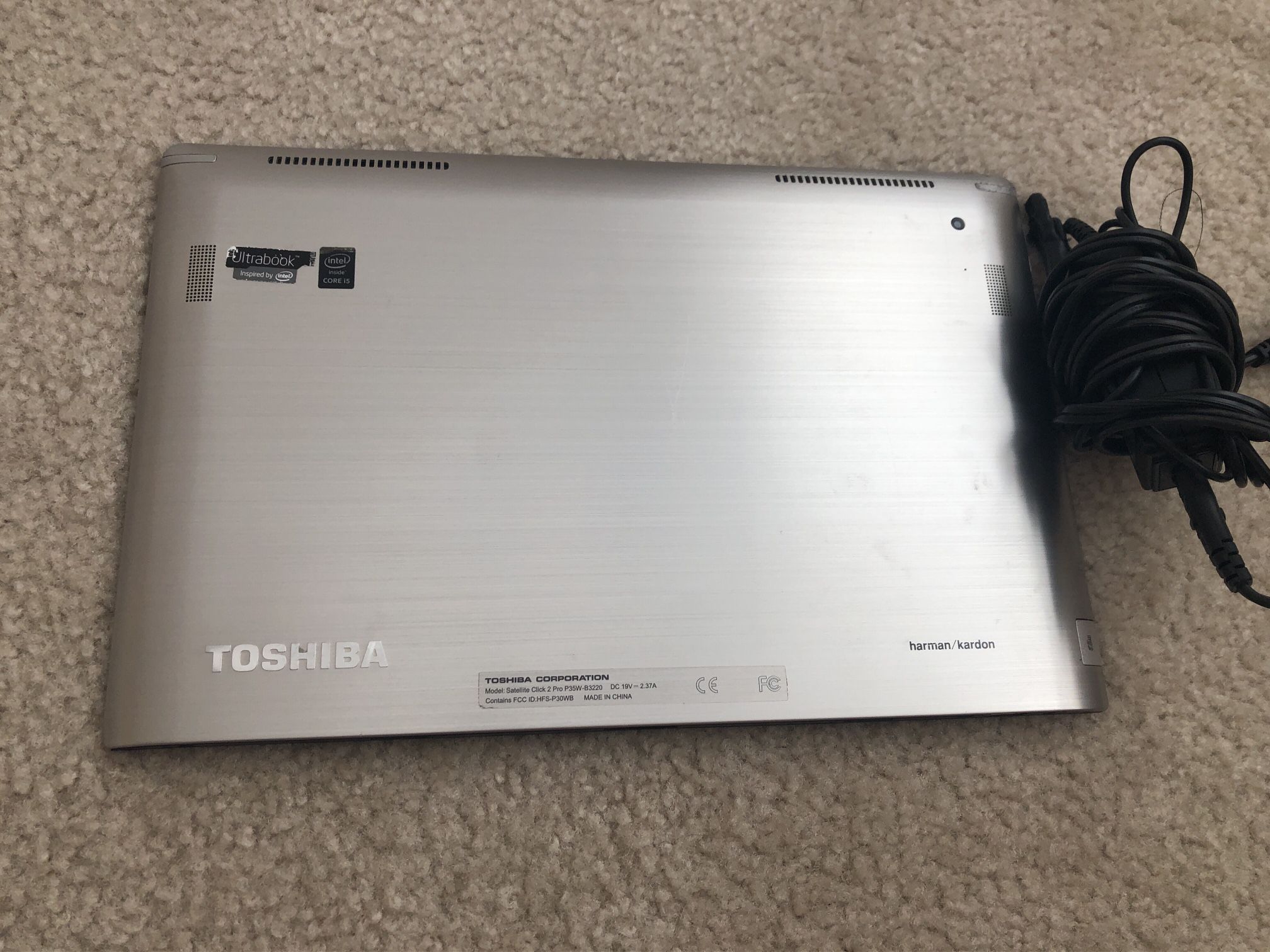 Toshiba 13 inch touch screen tablet, Intel 5