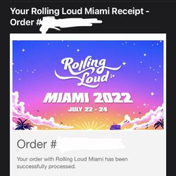 Two 3-Day GA Rolling Loud Miami 2022 Tickets Thumbnail