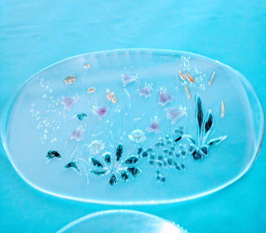 2 Cinderella Walther Glass Platters/13.5×13.5R-16W×10.5L/Both For $10/Cash Only/Pick Up Only/No Holds/Price Firm/West Side 44109