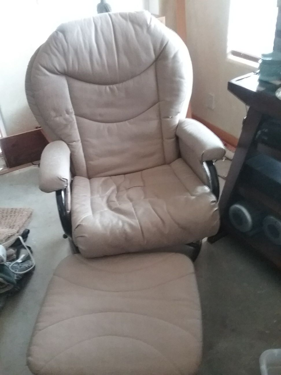 Gliding, recliner with ottoman