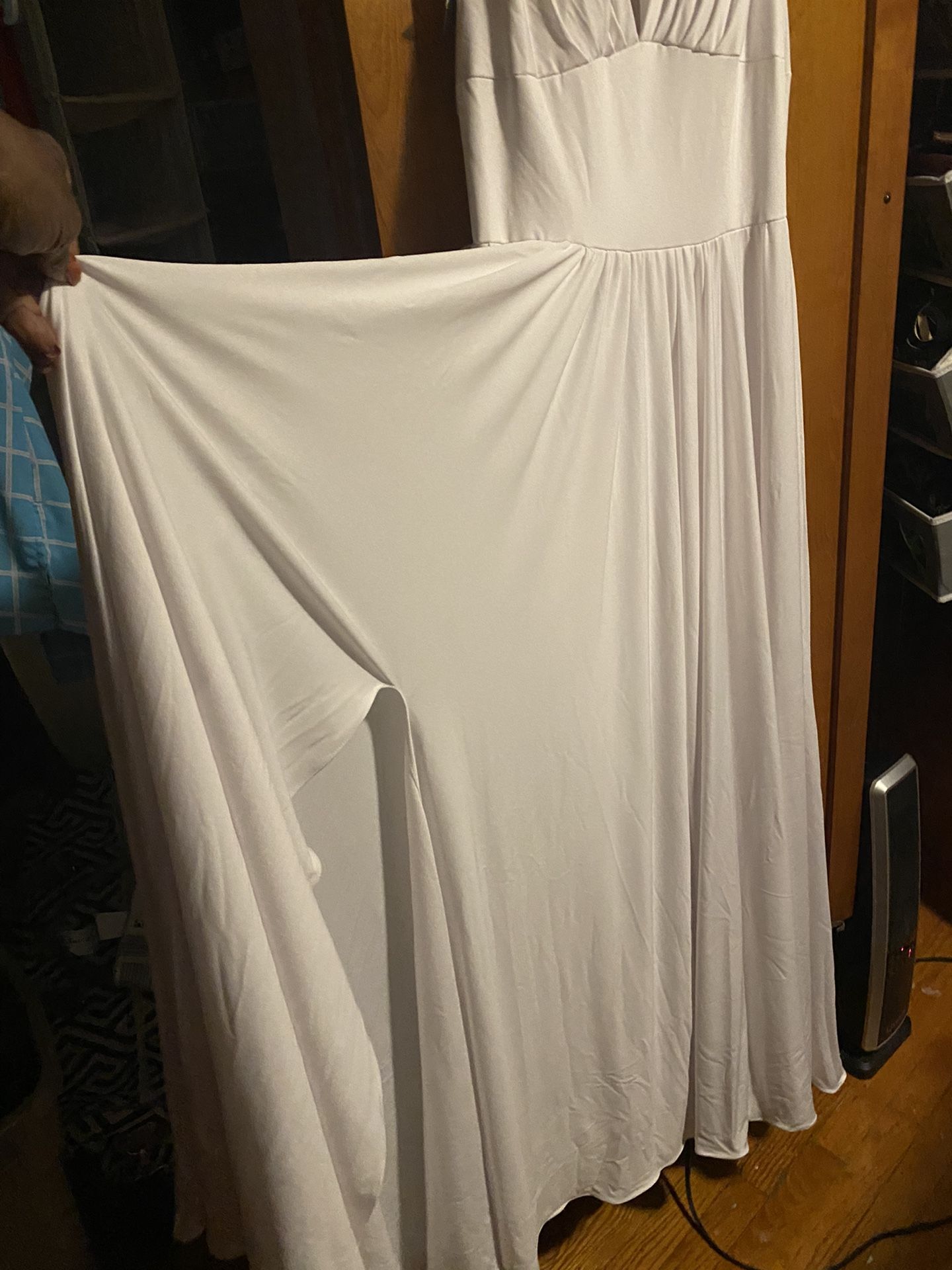 Winter White Long Wedding Dress