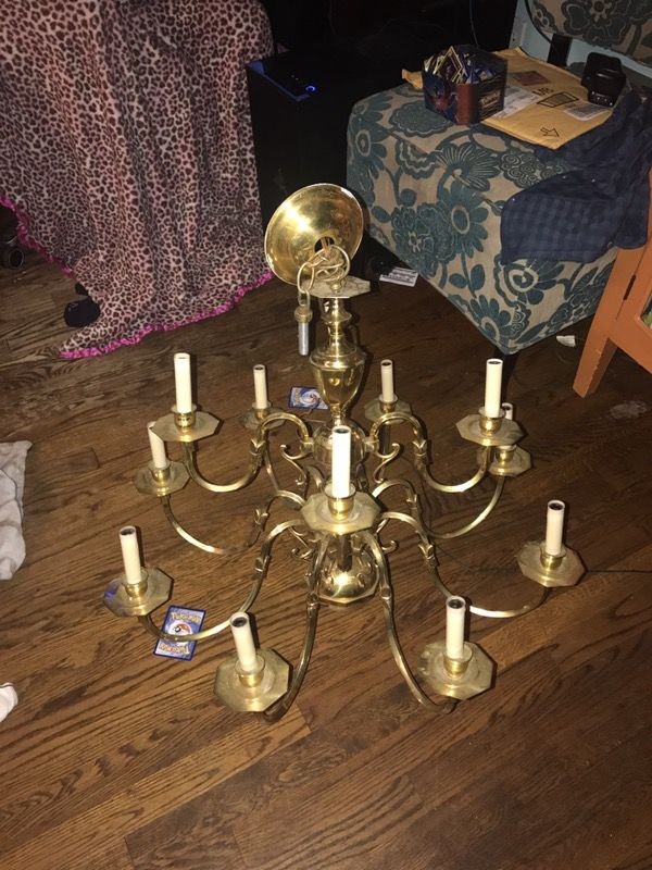Brass candelabra chandelier