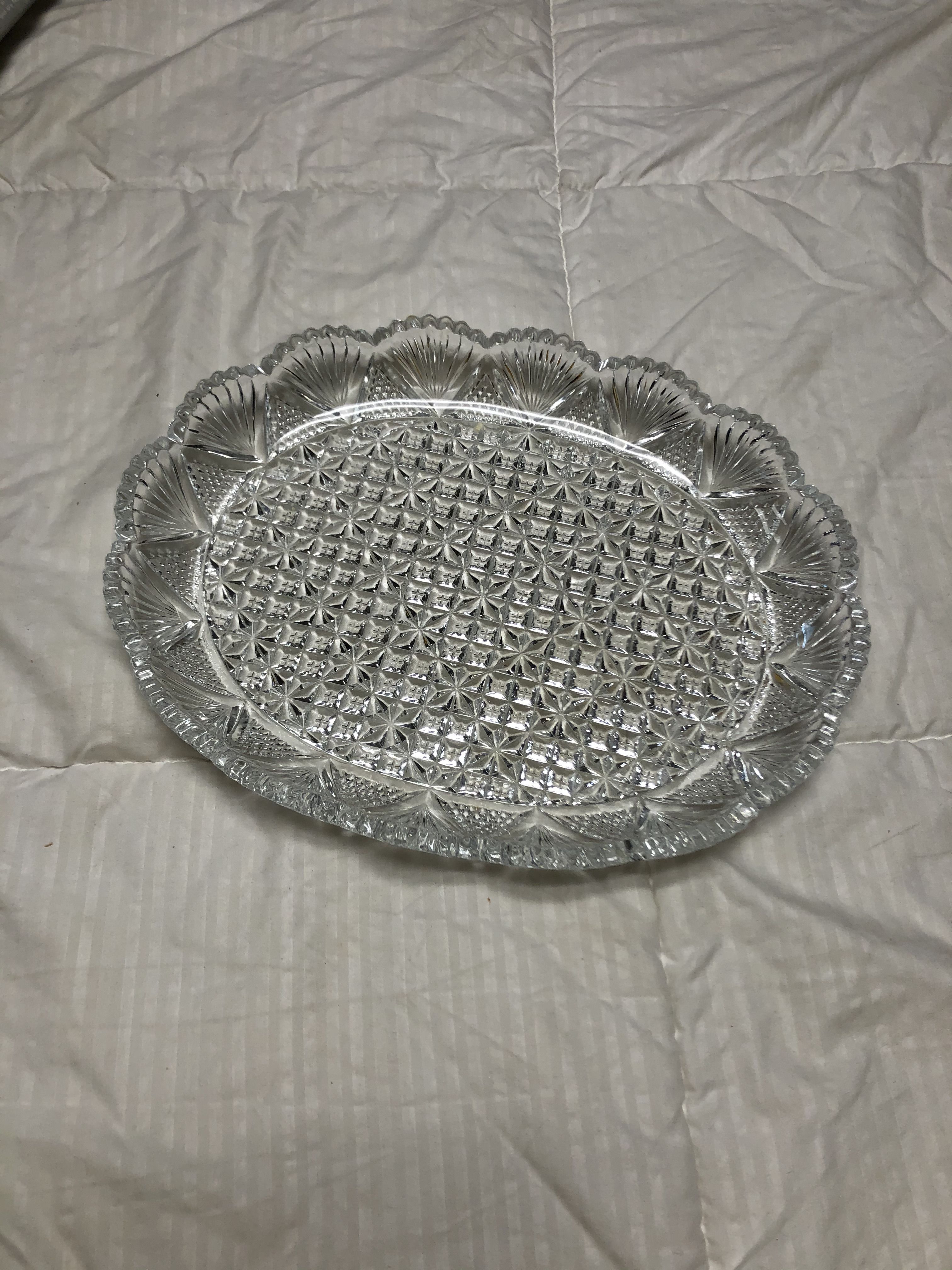 Mikasa Lead crystal 12" oval serving platter