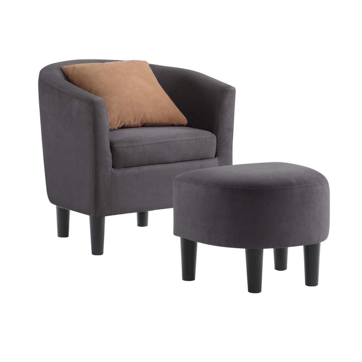 Take a Seat Churchill Accent Chair with Ottoman, Dark Gray