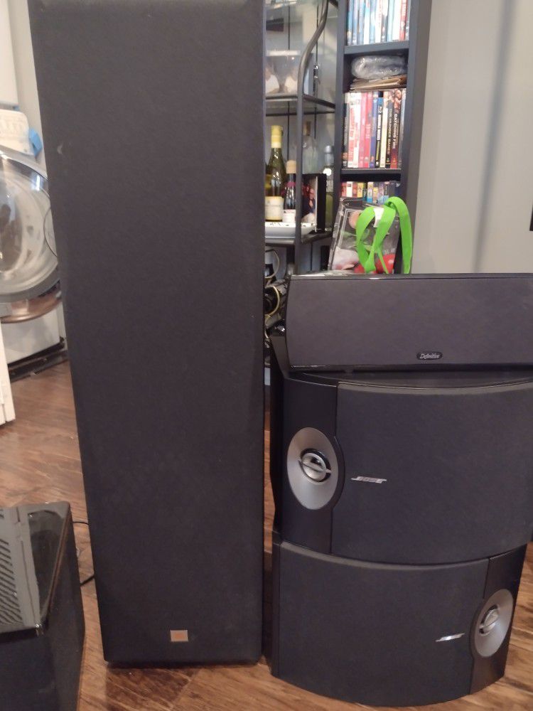 Entire stereo System With Bose Side Speakers, JBL Standing Speakers, Harmon Kardon Receiver And More!!!
