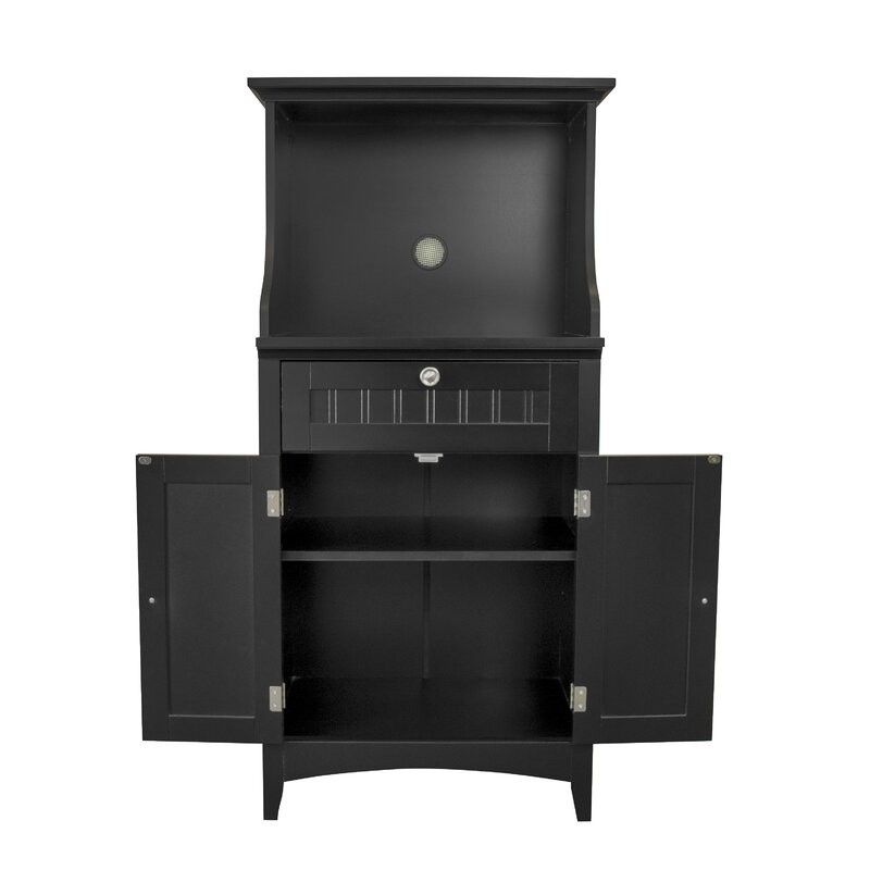 Elegant Black Finish Kitchen Island