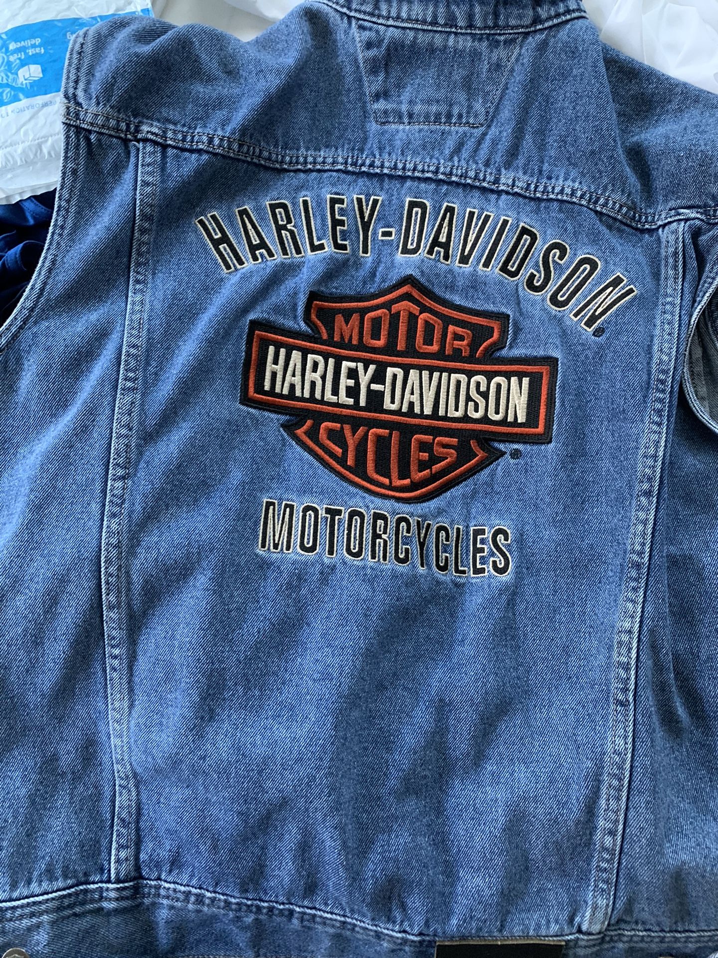 Mens Harley Davidson Denim Vest XL