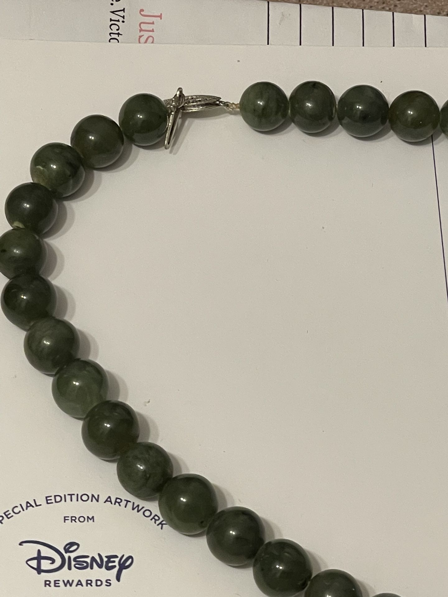 925 Sterling Silver Natural Jade Necklace