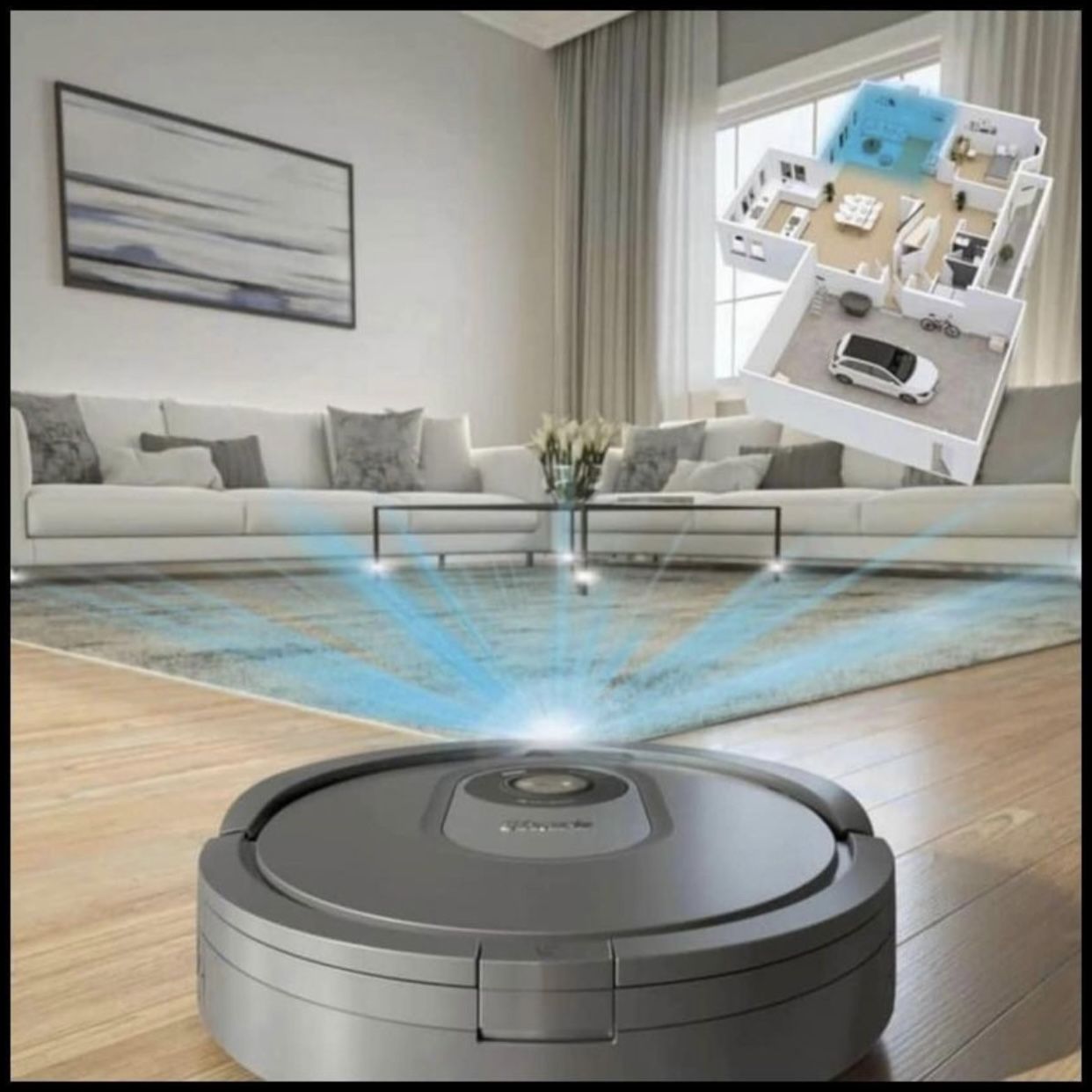 Shark Ai Robot Vacuum with IQ Navigation Mapping, Laser Vision. Floor and Carpet. R211 RV2011 roomba