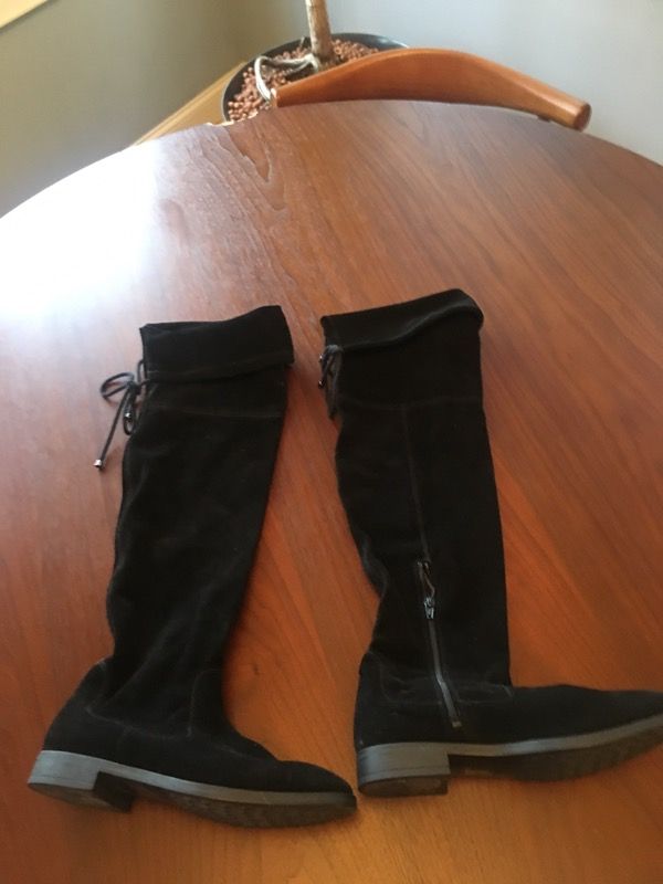 Aldo black suede over knee boot