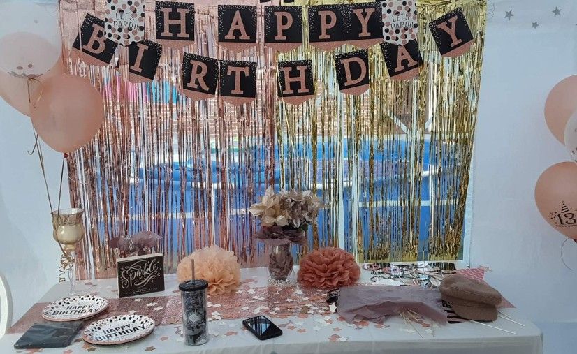 Rose Gold/gold Party Backdrop Streamers
