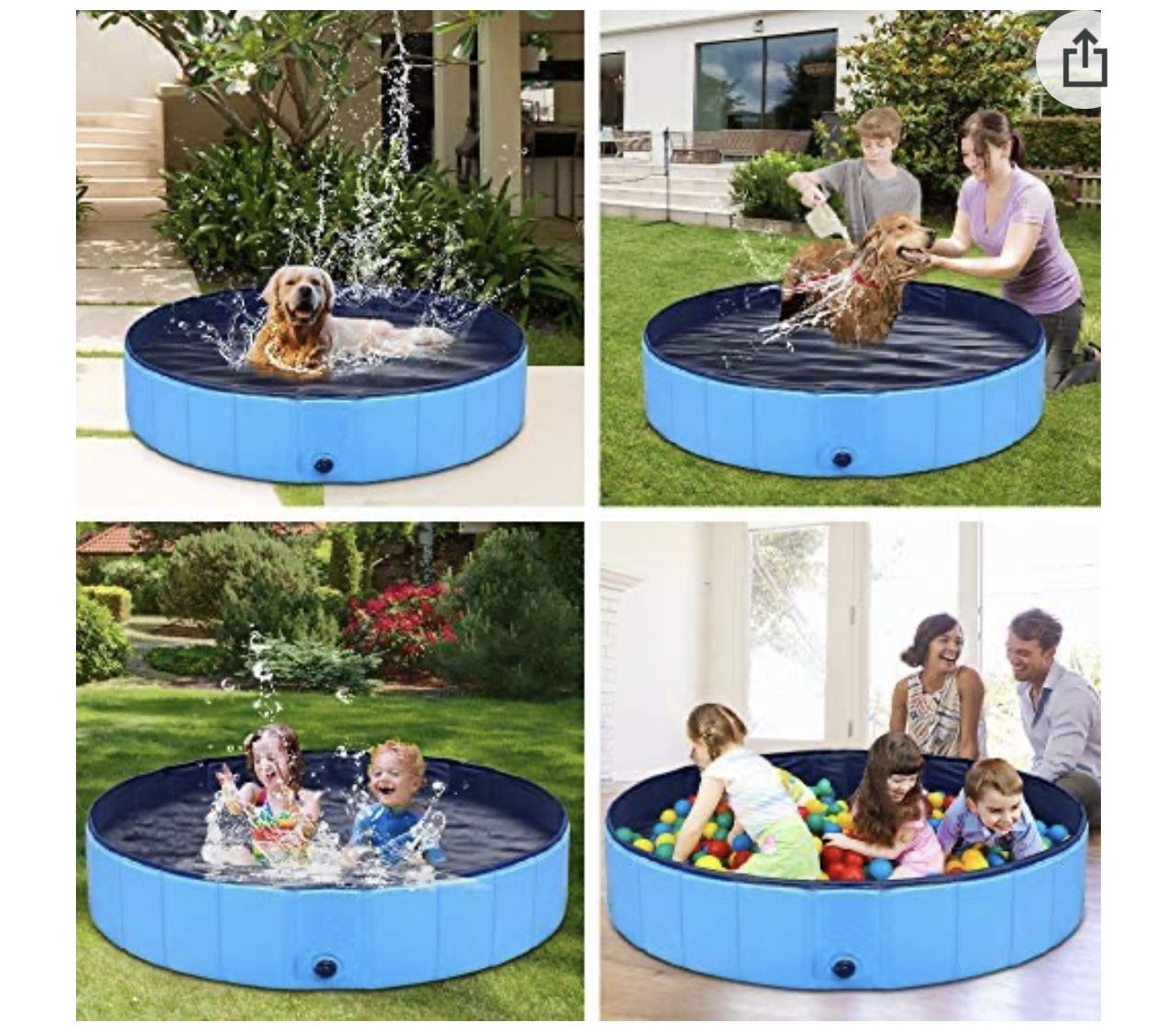 12672円 メーカー公式ショップ AHK Foldable Dog Pool Collapsible Hard Plastic Swimming Portable