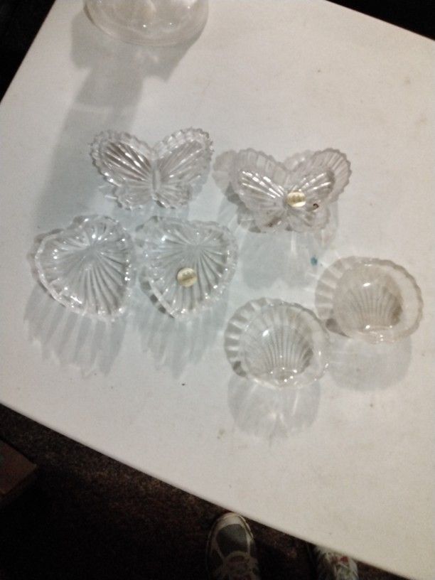 3 Lead Crystal Trinket Boxes