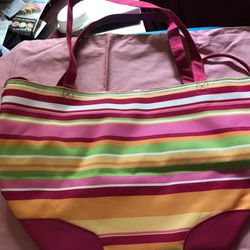 LANCÔME COLORFUL STRIPED SHOULDER TOTE BAG ~ NEW WITHOUT TAG Thumbnail