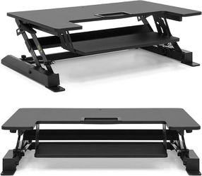 Ergonomic Standing Desk 36"(H) Adjustable with Gas Spring, Black Thumbnail