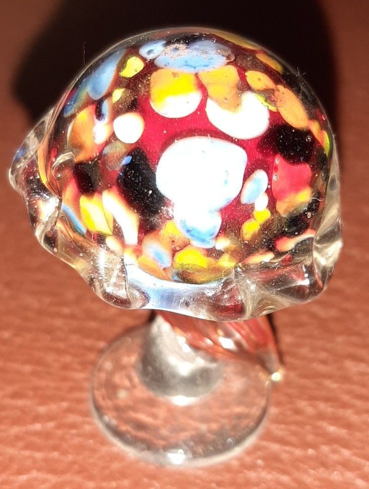 Set Of 2 Multi Colored Glass Squid Figures