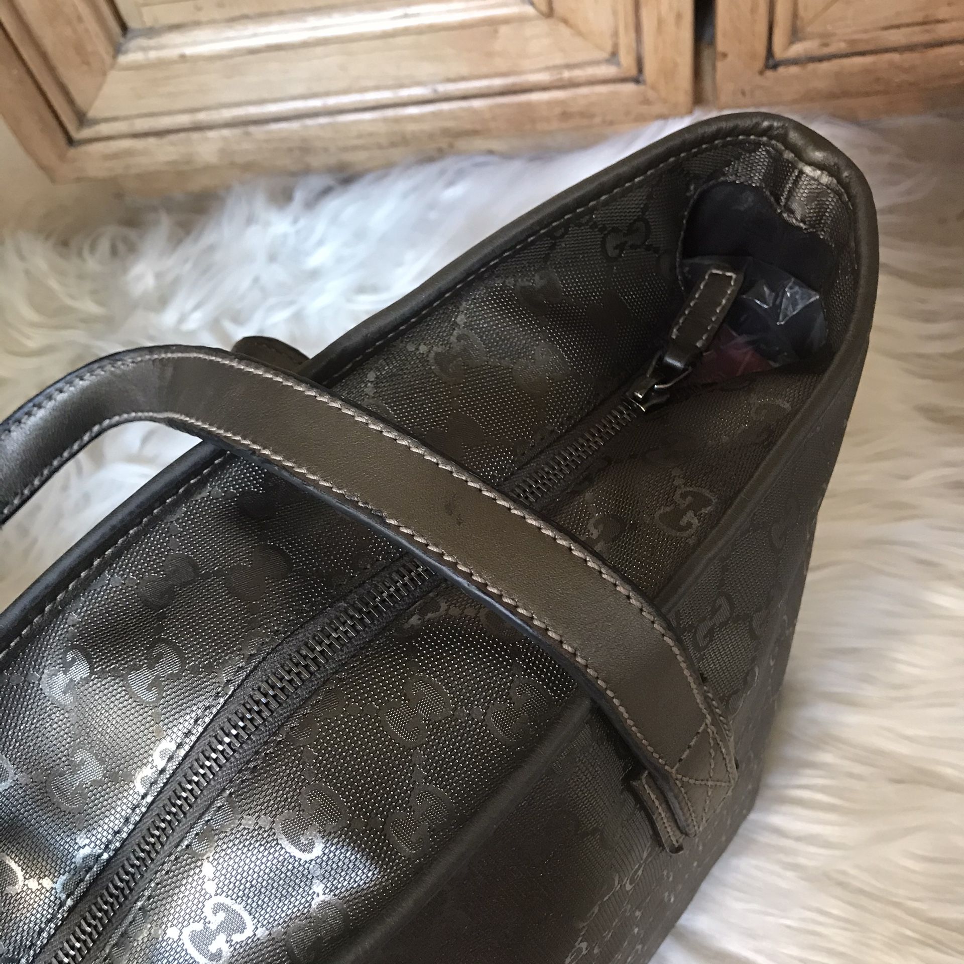 100% GUCCI GG MONOGRAN COATED CANVAS