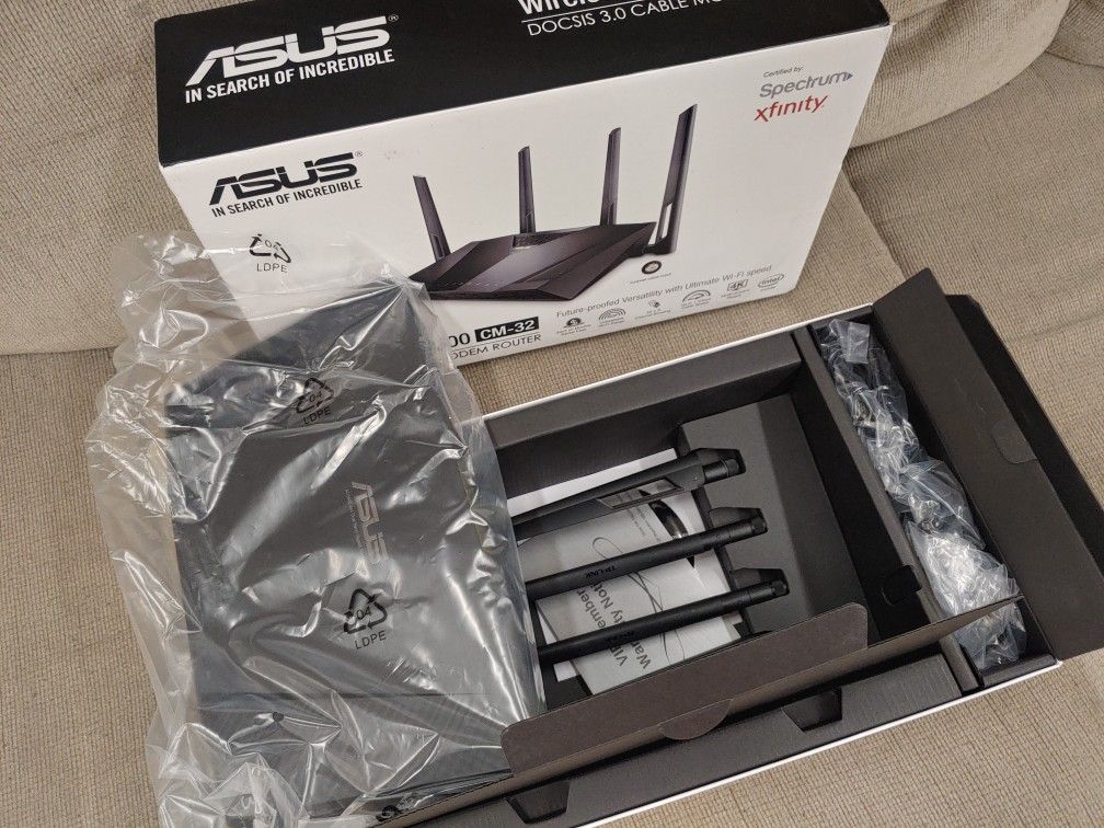 ASUS AC2600 DOCSIS 3.0 Wireless Cable Modem / Router - Xfinity / Comcast / Spectrum / Etc! (NEW OPEN BOX!) CM-32 MSRP $249
