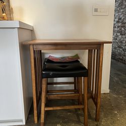 Wooden Table And 2 Stools Thumbnail