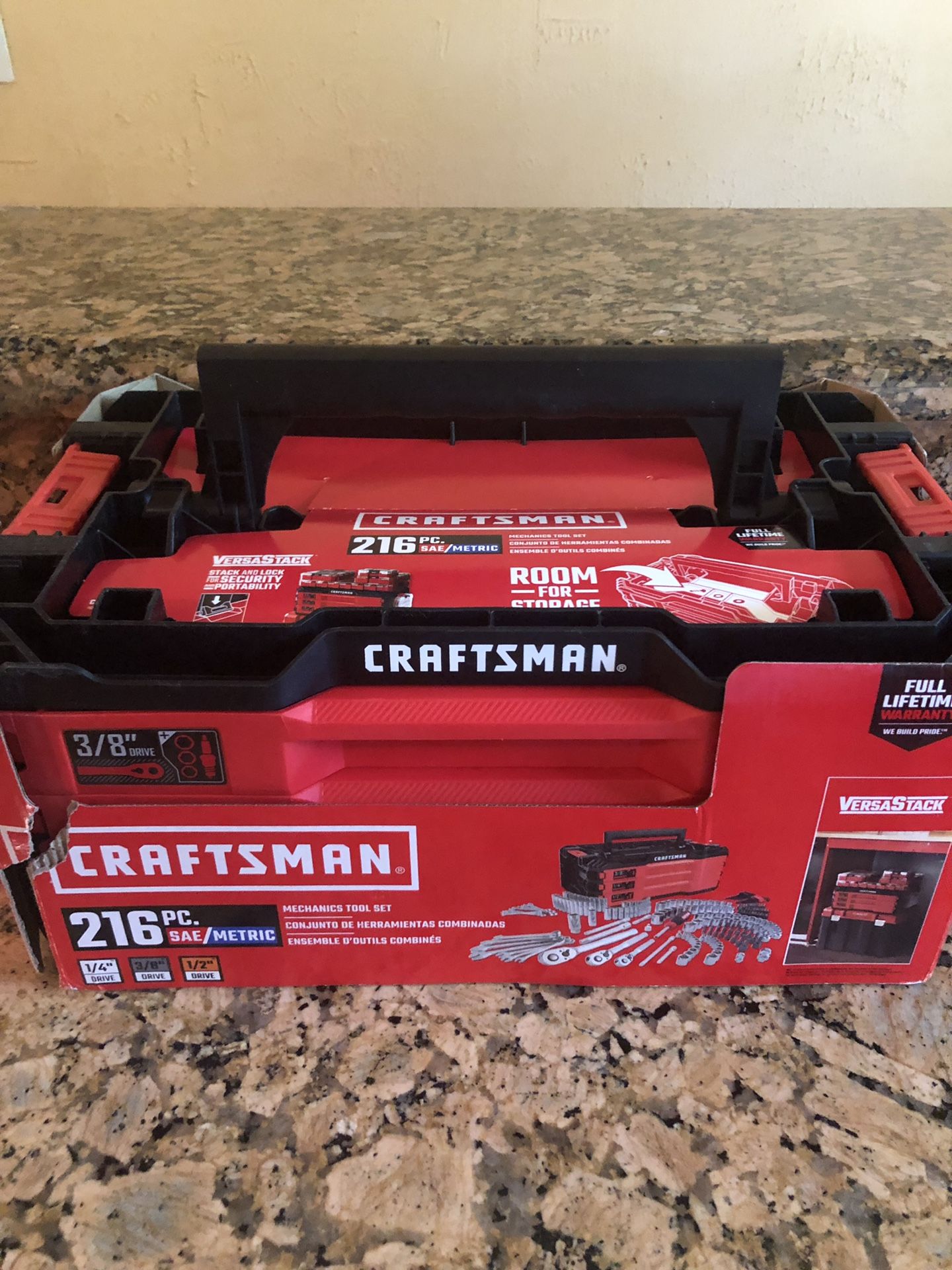 Craftsman VERSASTACK 216 Piece Mechanic's Tool Set With 3 Drawer Case ...