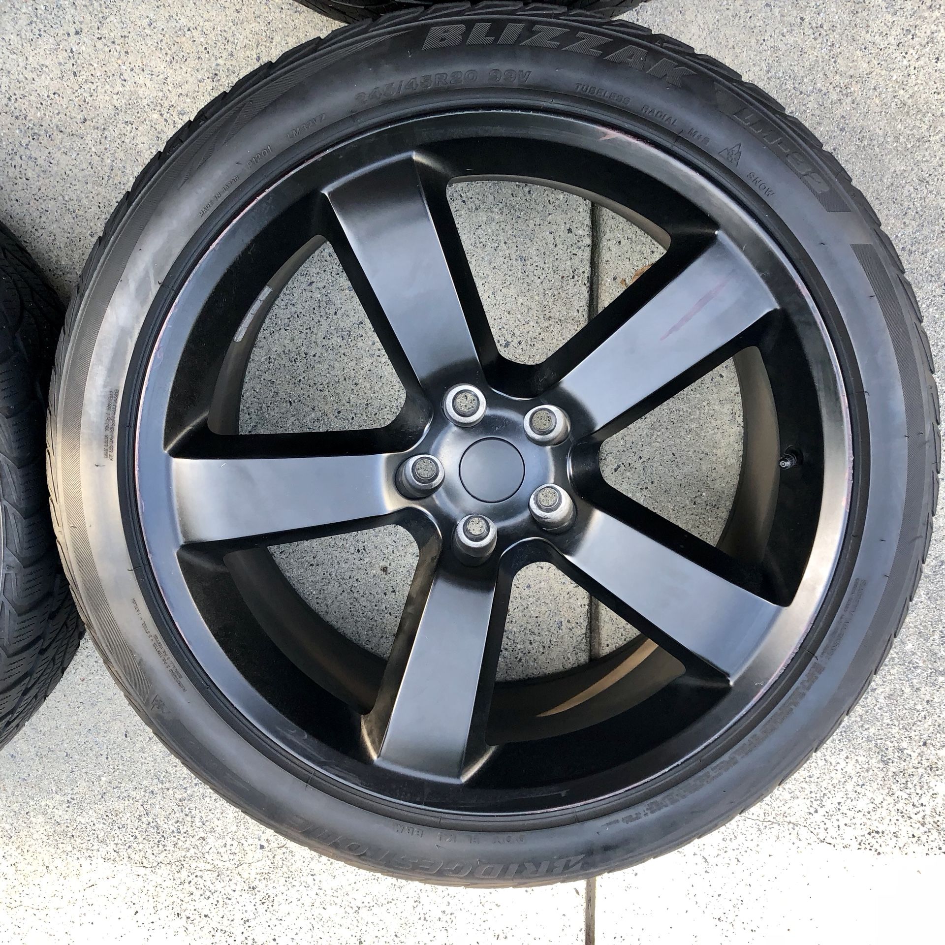 Set of Matte Black Dodge SRT 5 Spoke 20 inch Rims w/ Blizzak LM-32’s ...