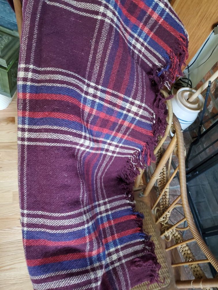 Vintage wool stadium blanket or throw