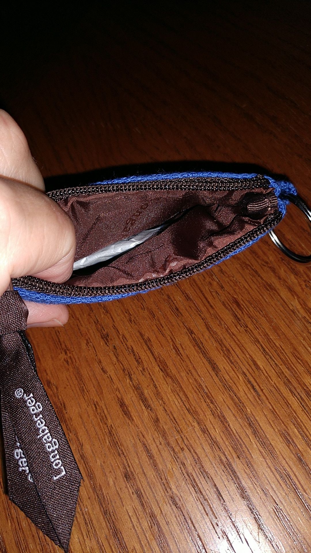 Longaberger key chain change purse.