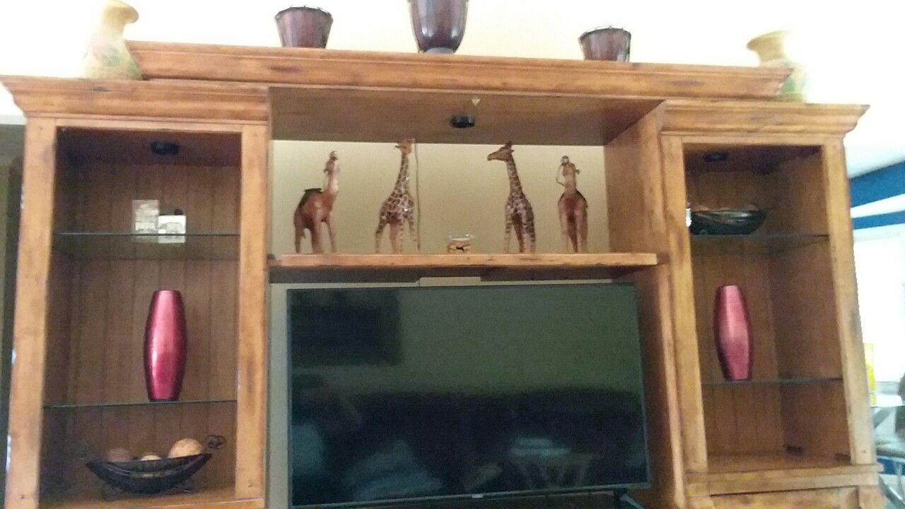 Three sectional entertainment unit