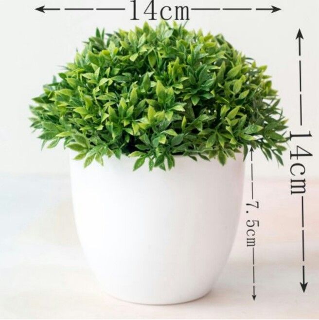 1Pc Artificial Plant Centerpiece in Pot Fake Mini Decorative Potted for Home, Indoor, Room, Office