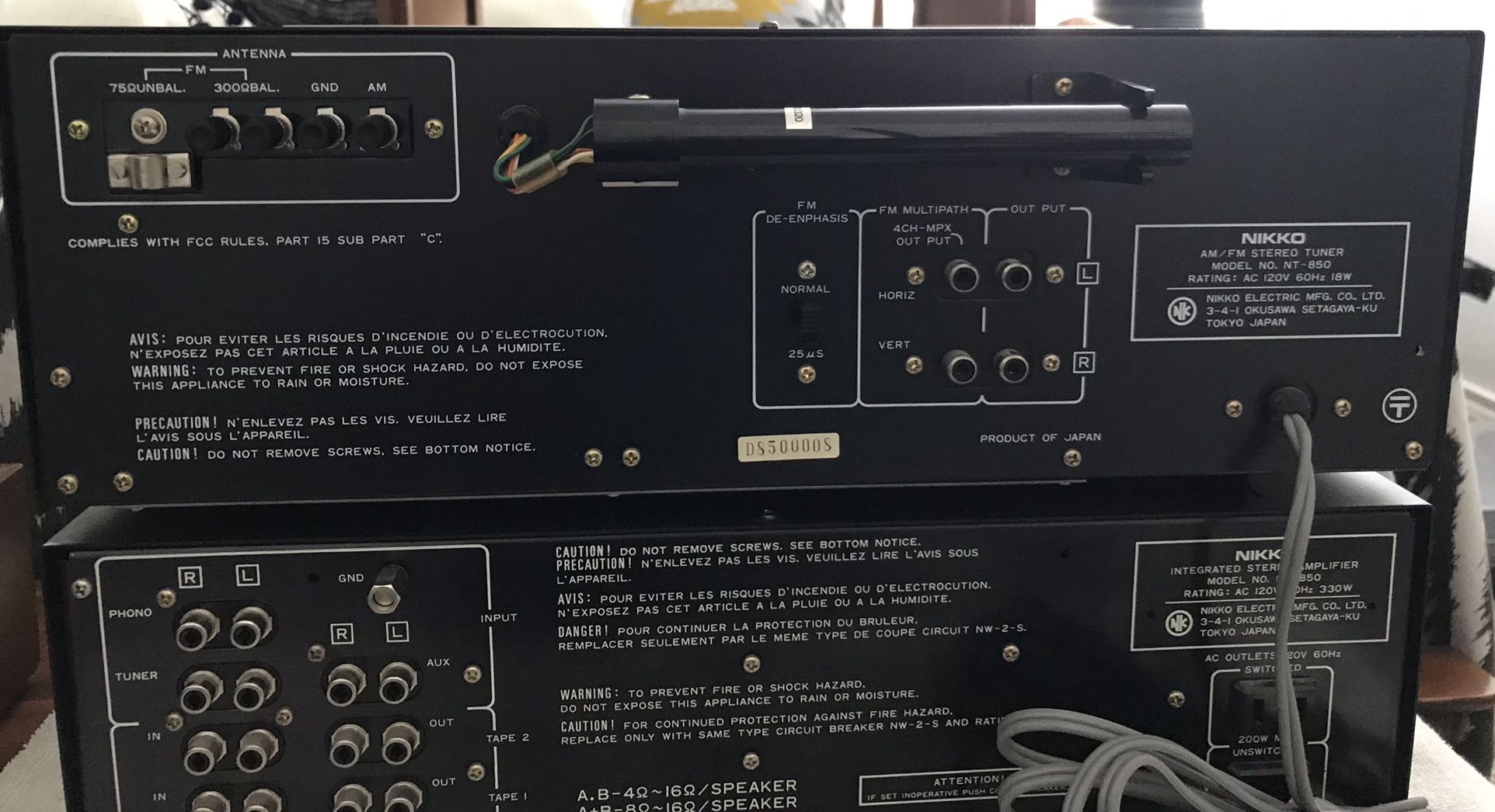 Vintage Nikko NA-850 Integrated Stereo Amplifier + NT-850 Tuner