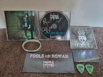 Fools For Rowan Merchandise Bundle (Signed CD, Stickers, Guitar Pics & Bracelet) Thumbnail