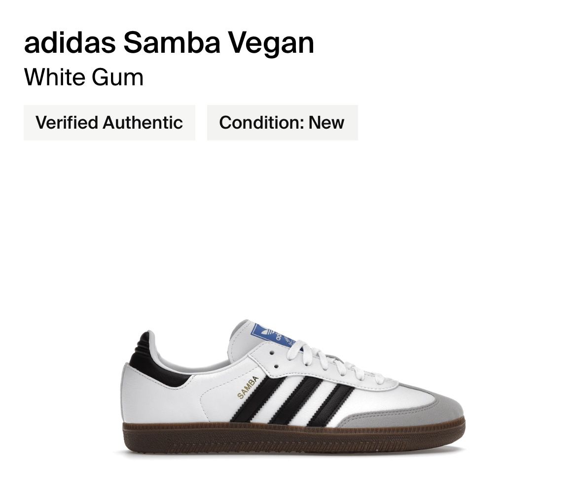 adidas samba vegan “White Gum”